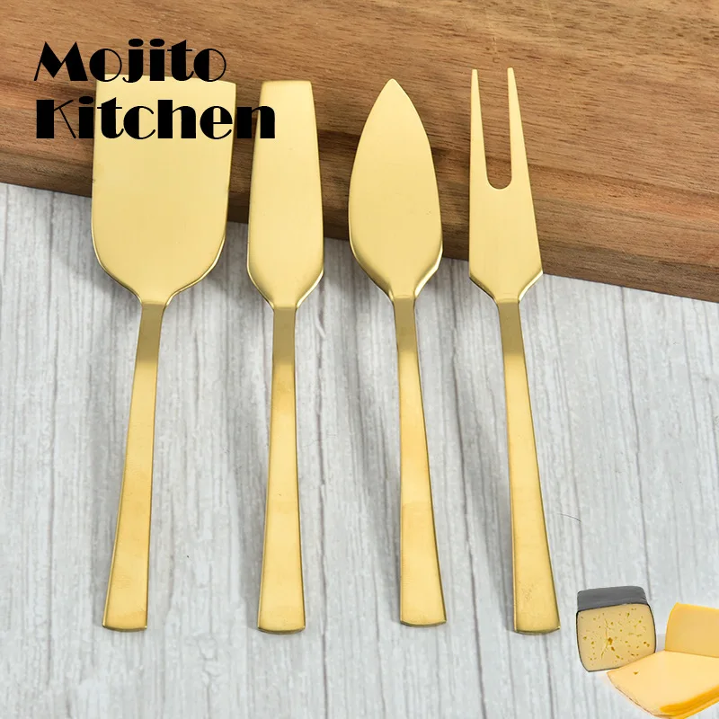 

4pcs/Set Cheese Tool Gold Slicer Cutter Knife Creative Graters Kitchen Tools Cake Spatula Butter cheese set