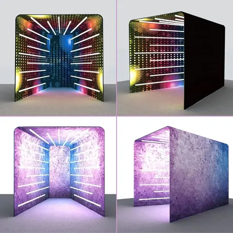 7.5X7.5FT Portable Black RGB Background for Party Event Photobooth Backdrop LED 360 Photo Booth Enclosure