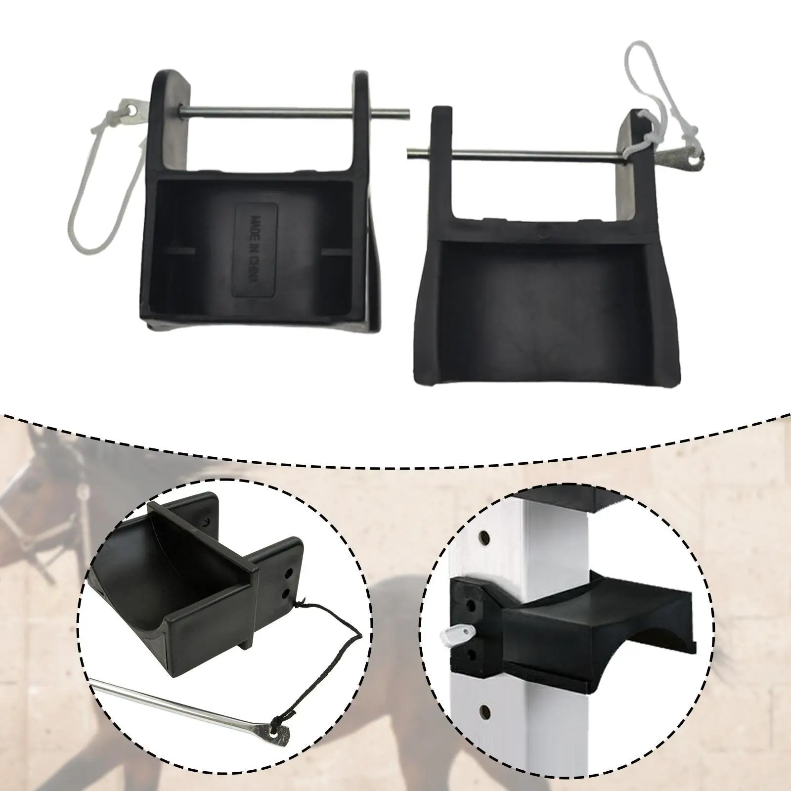 

2x Jump Cups with Pin Easy to Install Accessories Fits Standards Uprights Horse Jumping Competition Equestrian Activities
