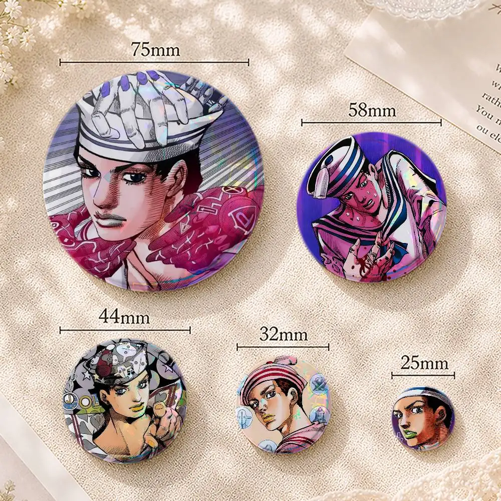 JoJo Anime G-Gappy Josuke Custom Printed Tinplate Pins Personalized Lapel Badge Gifts