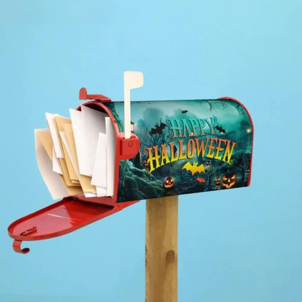 Durable Mailbox Cover Halloween Mailbox Cover Colorful Halloween Themed Magnetic Mailbox Cover for Garden Yard Home Outdoor