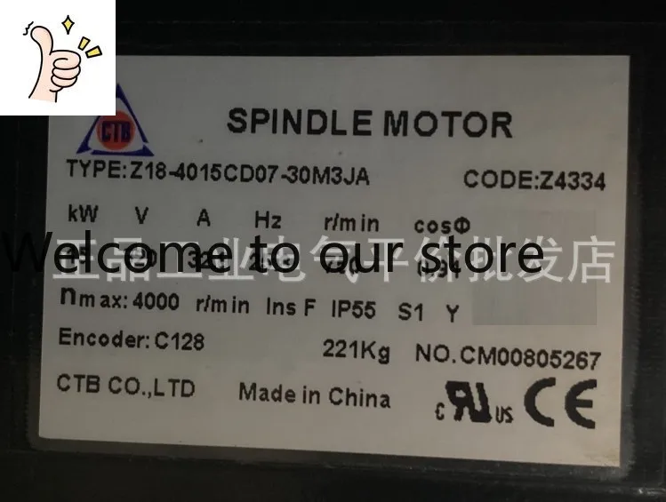 Genuine CTB Z18-4015CD07-30M3JA Super Synchronous Spindle Servo Motor