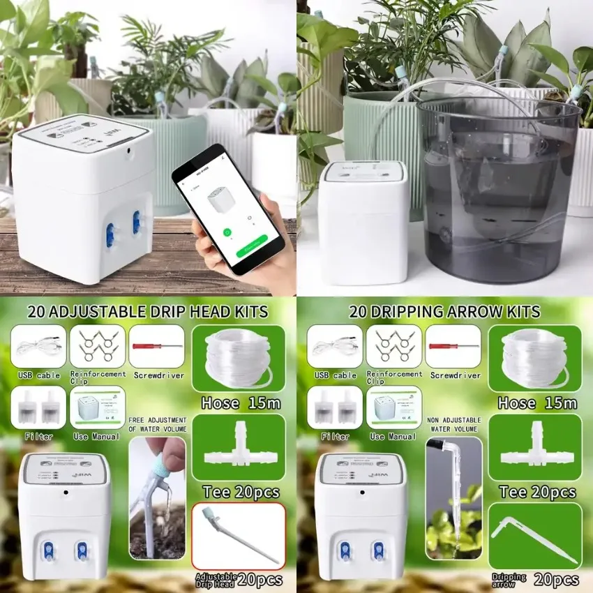 WiFi intelligent double pump automatic plant watering system 20 plant remote control irrigation device balcony garden potted