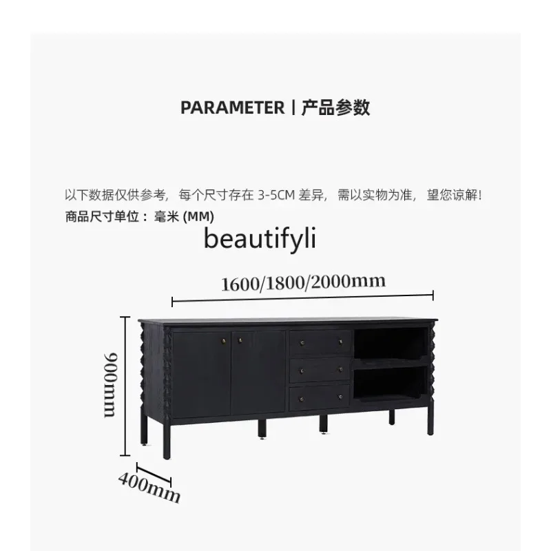 LTL French retro entrance cabinet, antique solid wood dining side cabinet, entrance entrance wall decorative storage cabinet D80