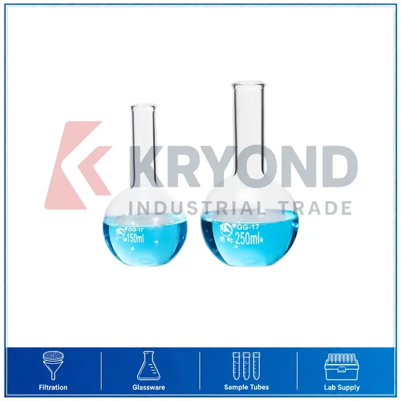 Loikaw Flat Bottom Long Neck Flask Laboratory Glassware 100mL 1000mL Chemical Experiment Reaction Container Research Application
