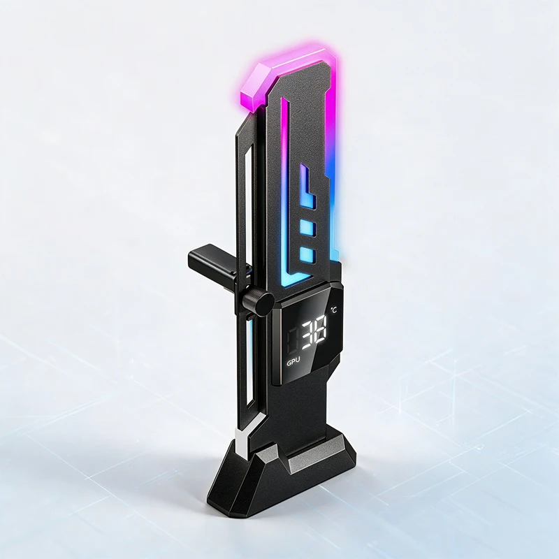 Z-X7PRO Graphics Card Bracket Intelligent Temperature Display ARGB Colorful Light Effect Synchronous Magnetic Base