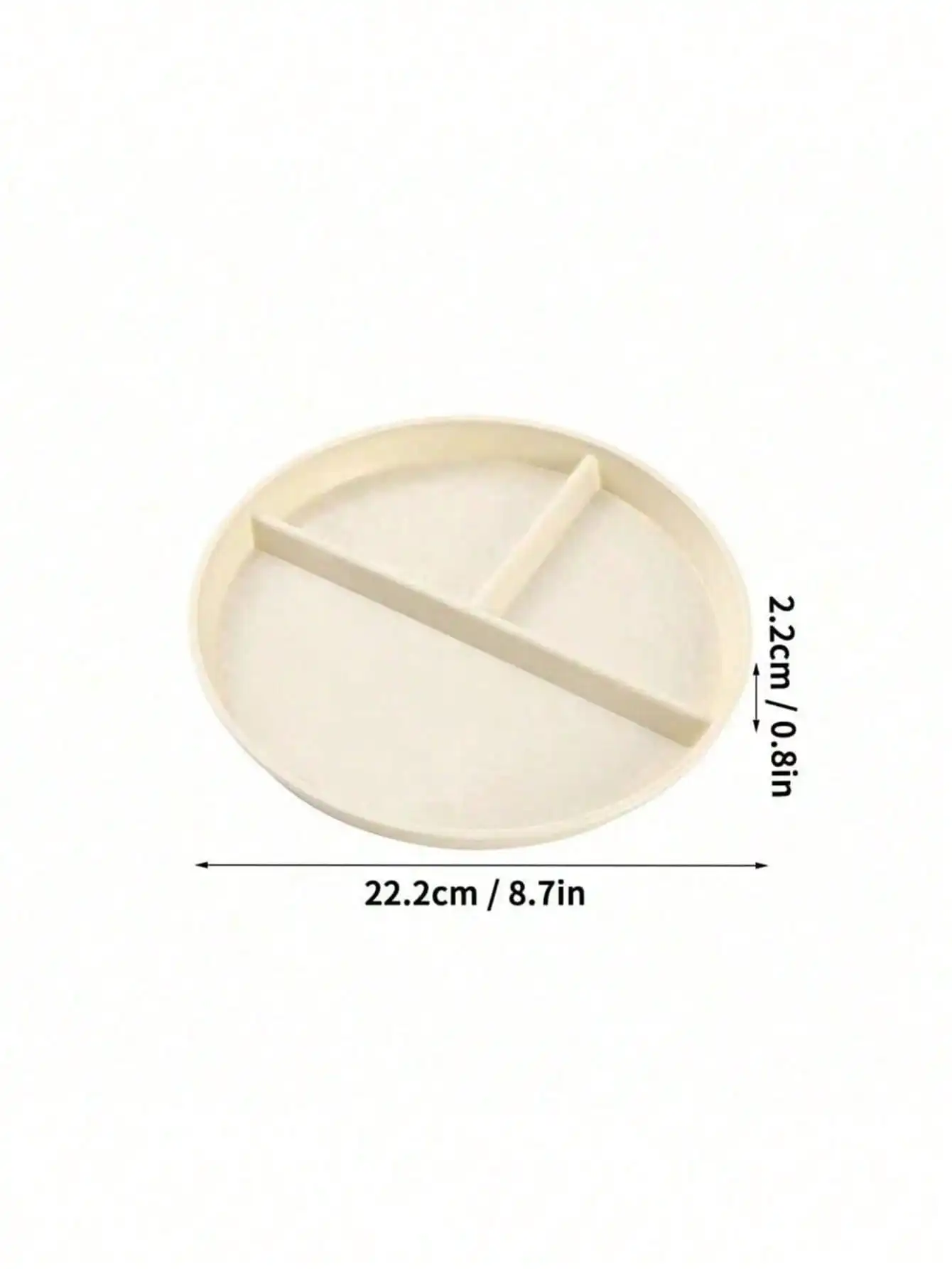 1pc Compartment Portion Control Plate, 3-Compartment Design, Shockproof Plastic Dish, Suitable For Students, Microwave & Dishwasher , Ideal For Weight Management