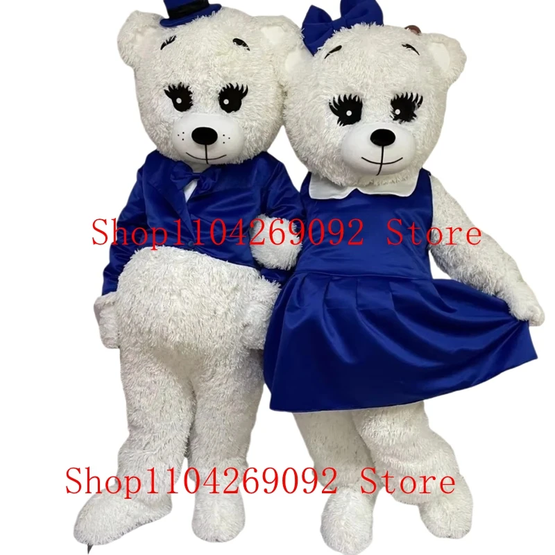 

White Teddy Bear Mascot Costume Cute Couple Bear Cosplay Mascot Costume Carnival Wedding Christmas Holiday Party Bear Costume