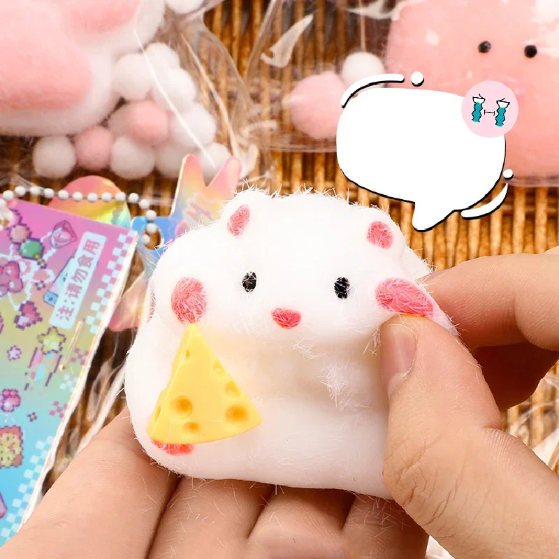 Cute Furry Simulation Golden Bear Hamster Pinching Toys Soft TPR Simulation Hamster Squeezing Toy Kids Puzzle Decompression Toy