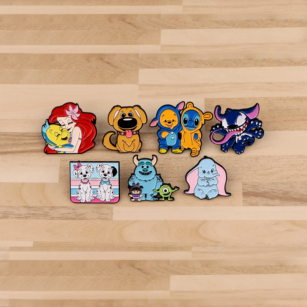 Disney Cartoon Cute Brooch Ariel Stitch Monsters University Enamel Pins for Backpack Bag Gifts for Fans