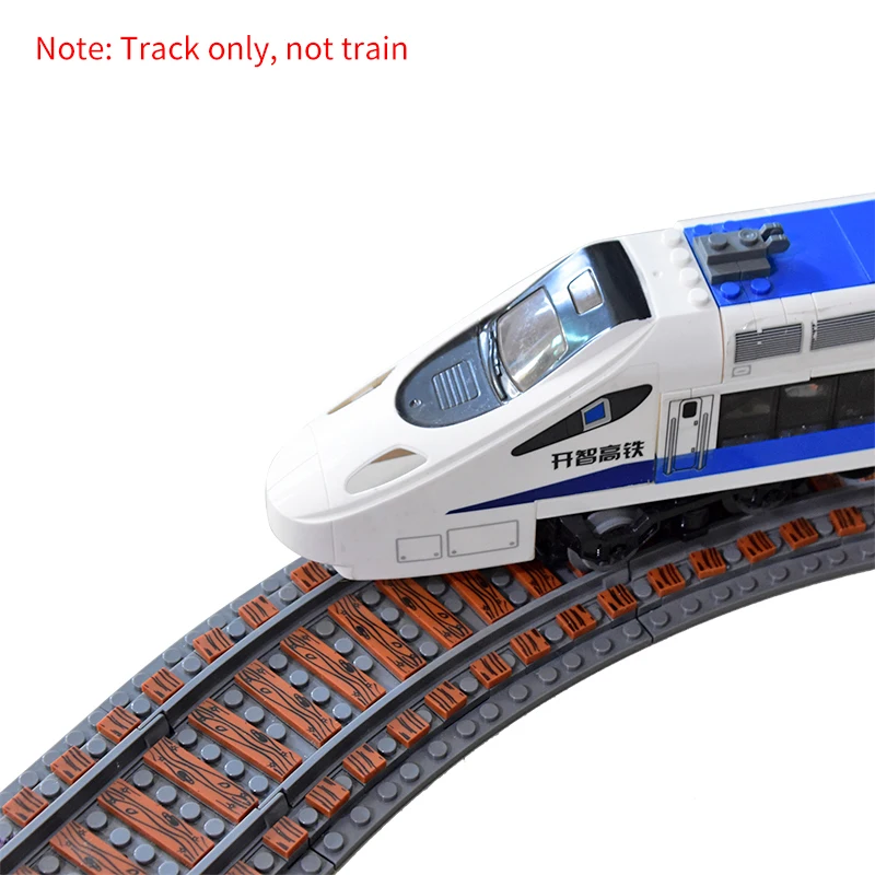 MOC Creative Expert Ideas City Train Switching Tracks with Base Starter Rails Collection Bricks Building Blocks Toys kids gifts