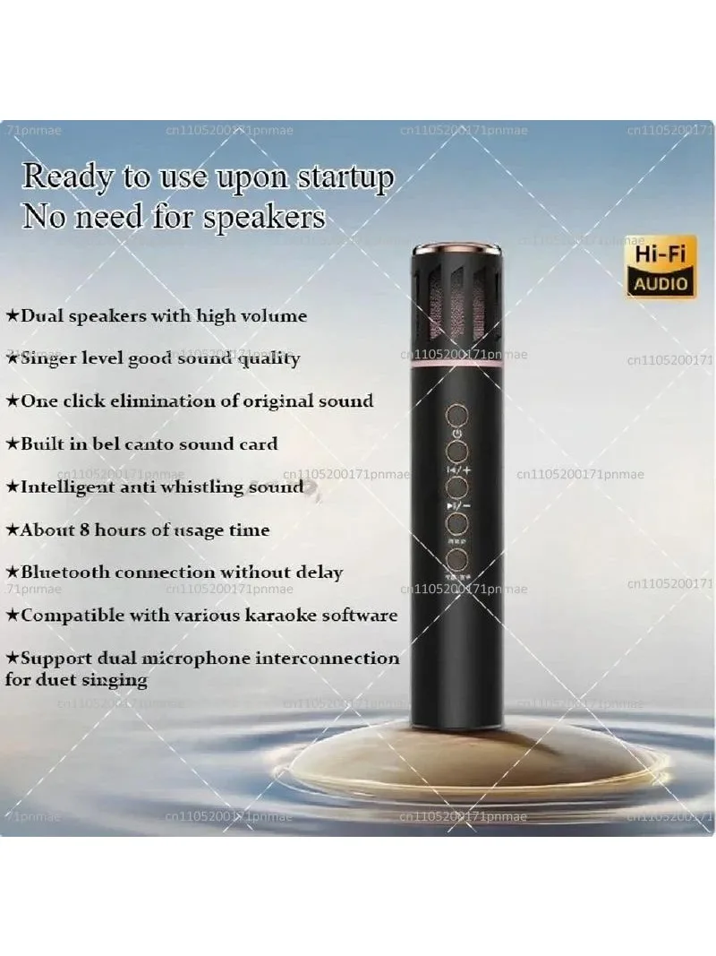 Wireless Bluetooth Speaker with Microphone, Portable Karaoke Machine for Home Party, Built-in Large Battery