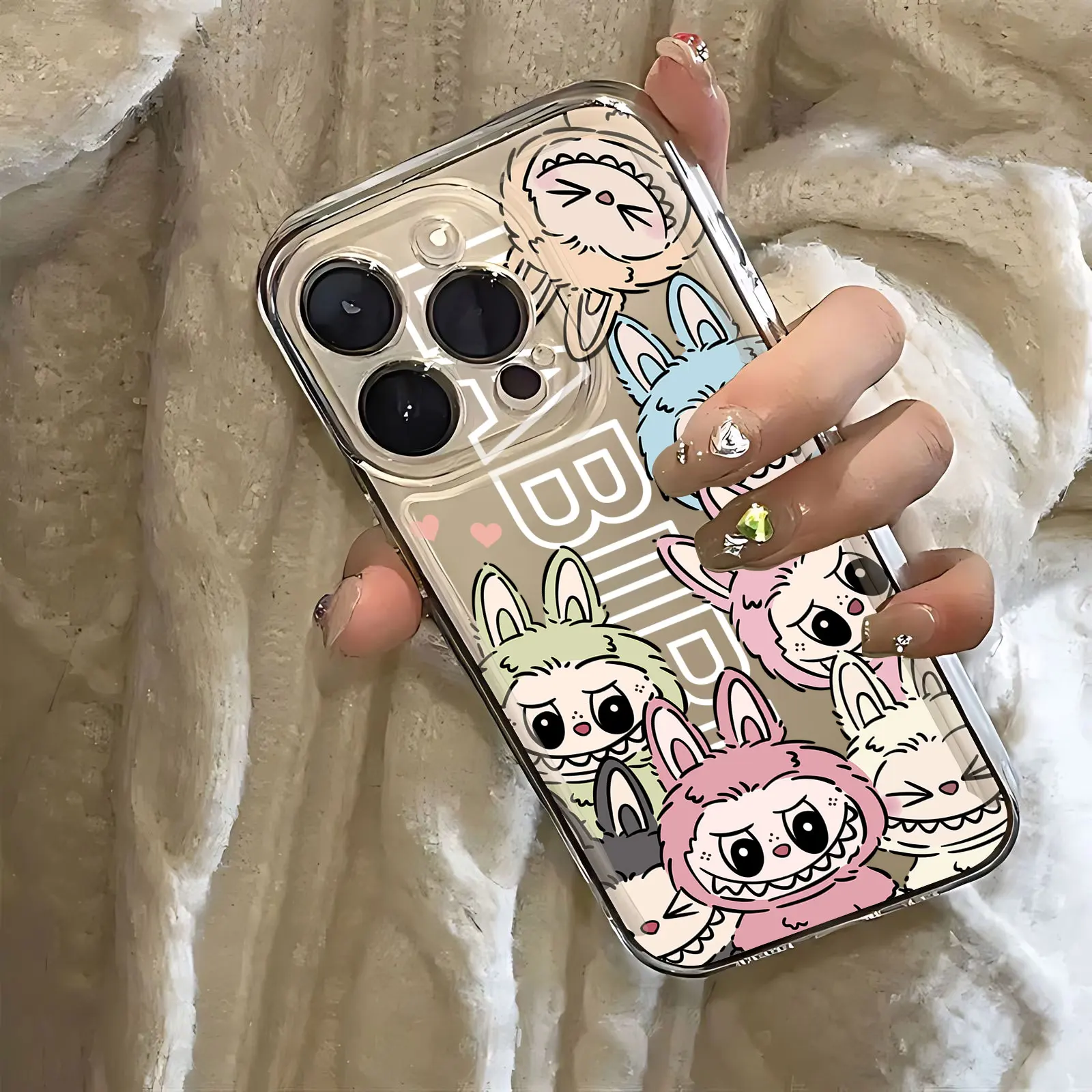 Cartoon Doll New Labubu Phone Case For Samsung S24 S23 S22 S21 S20 S10 FE Note20 Note10 Plus Ultra Lite 5G Clear Soft TPU Cover