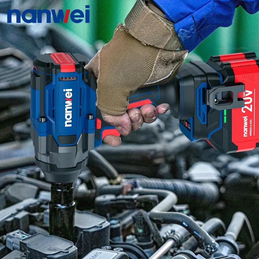 NANWEI 1000N.m Brushless Cordless Electric Impact Wrench 1/2