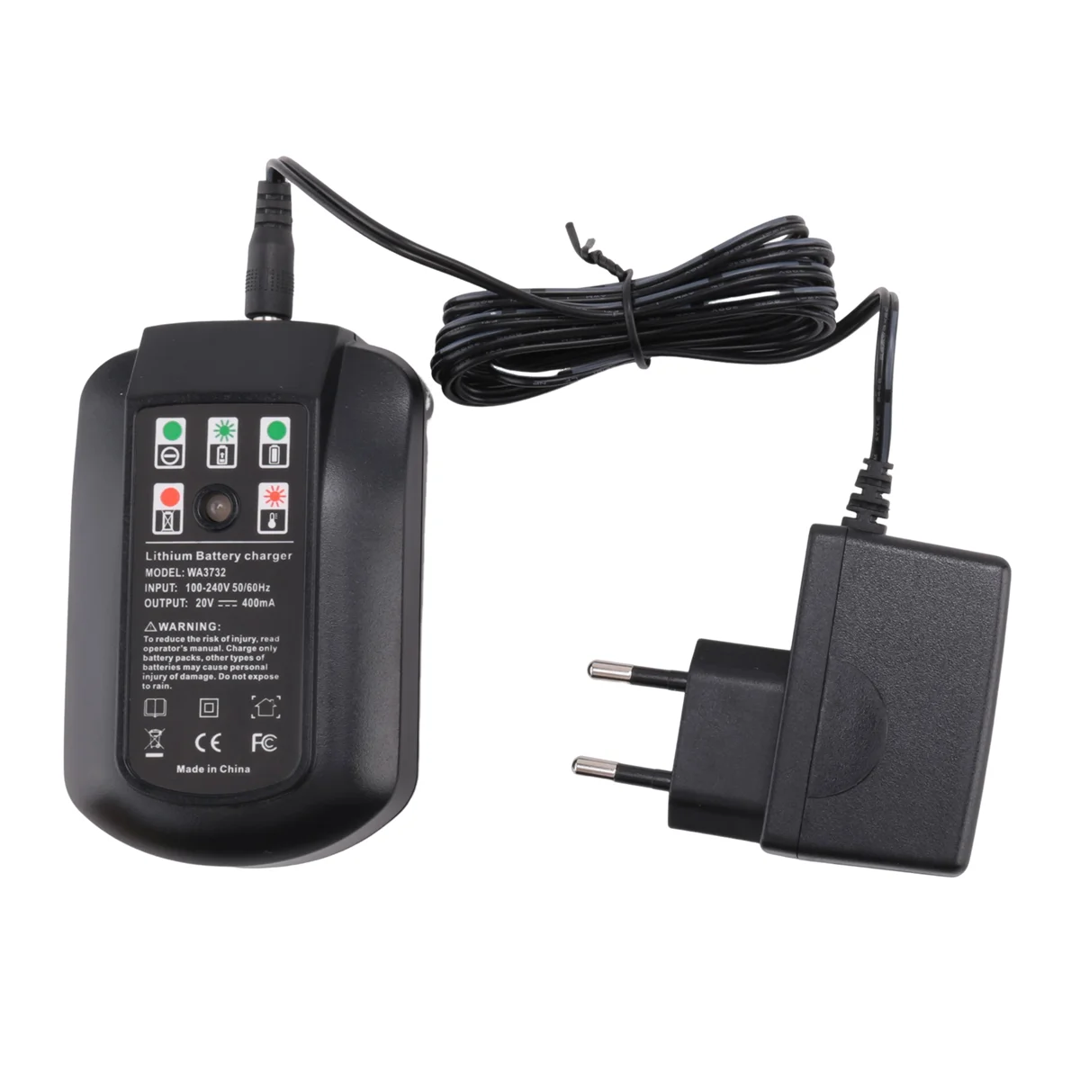 

WA3742 20V Lithium Charger for Worx 18V 20V Lithium Battery WA3578 WA3525 WA3520 WA3575 WA3742 WA3732, EU Plug