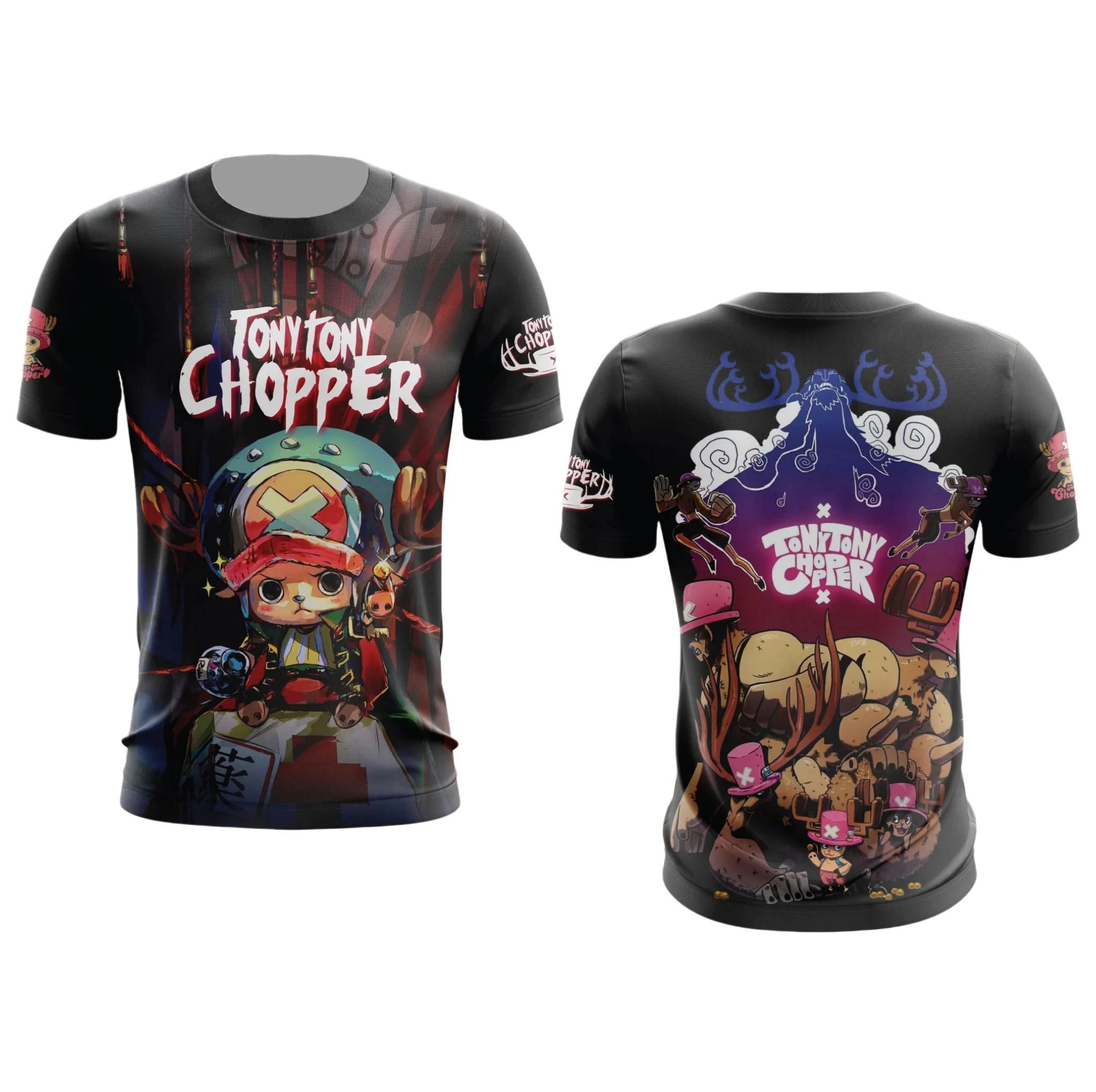 2026 Summer One Piece CHOPPER Retro Cosplay T-shirt Men's Oversized 3D Printed Short-sleeved Family Unisex Children's Sports