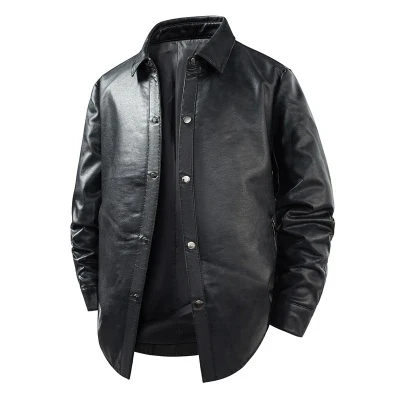 

Men's Business Leather Jackets Men's Pu Blazers Leather Jackets Korean Style Slim Thin Trend Leather Jackets Dress Suit Coat