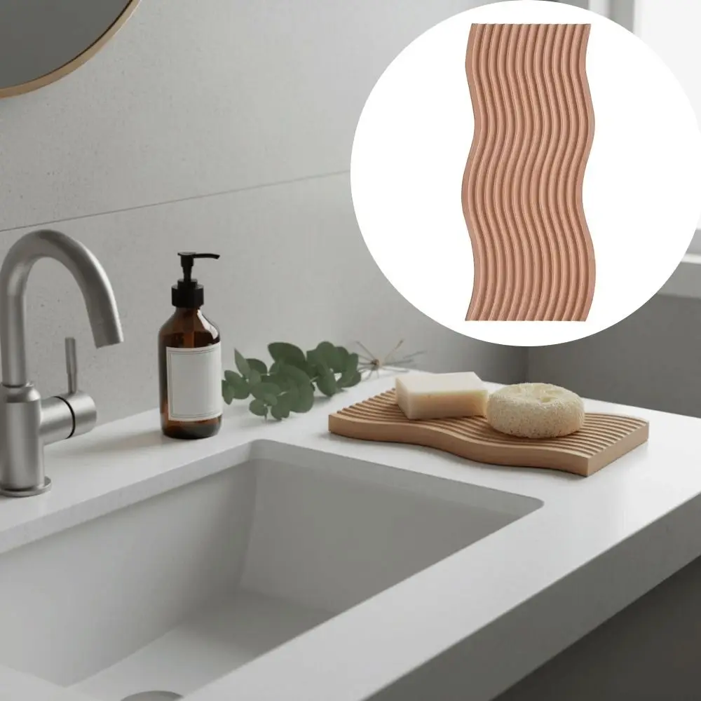 

Wooden Plate Wooden Tray Modern Style Simple Design Fruit Tray High-end Quality Wavy Design Tea Tray Kitchen Storage