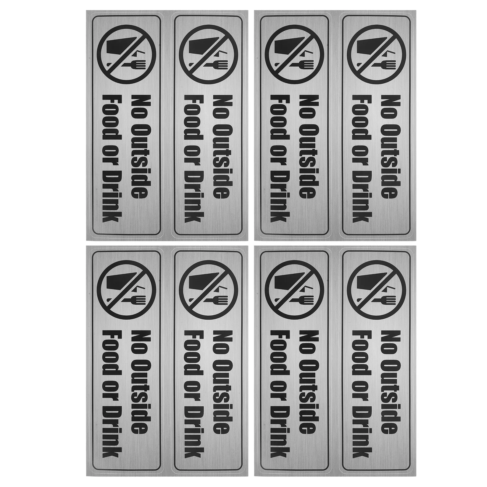 

8Pcs No Outside Food Notice Sticker Strong Adhesion Self-Adhesive PVC Decal for Commercial Spaces Restaurant Office Bar Cafe