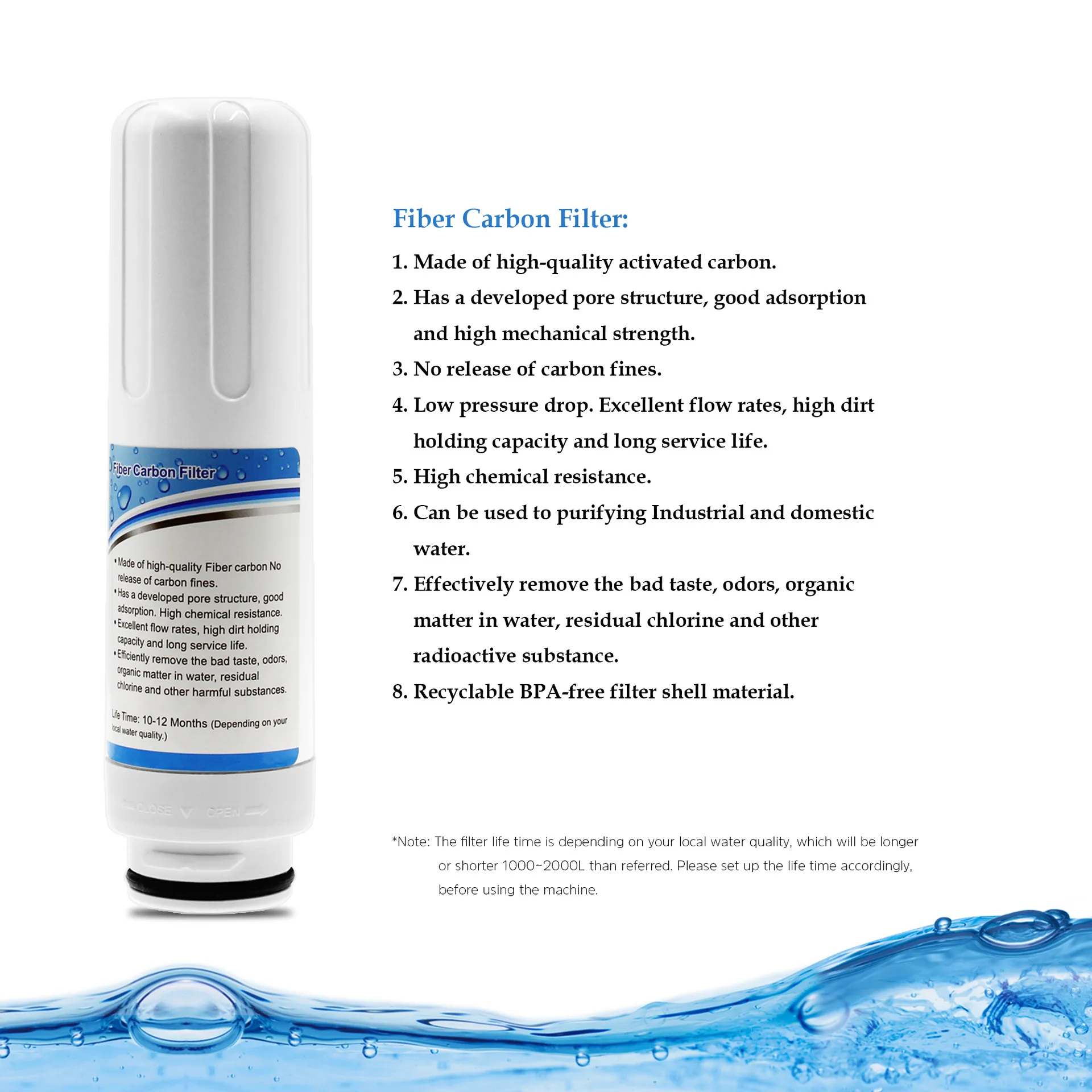 EHM-729 Eplacement Internal Active Carbon Fiber Filter Alkaline Water Ionizer Purifier Machine Only