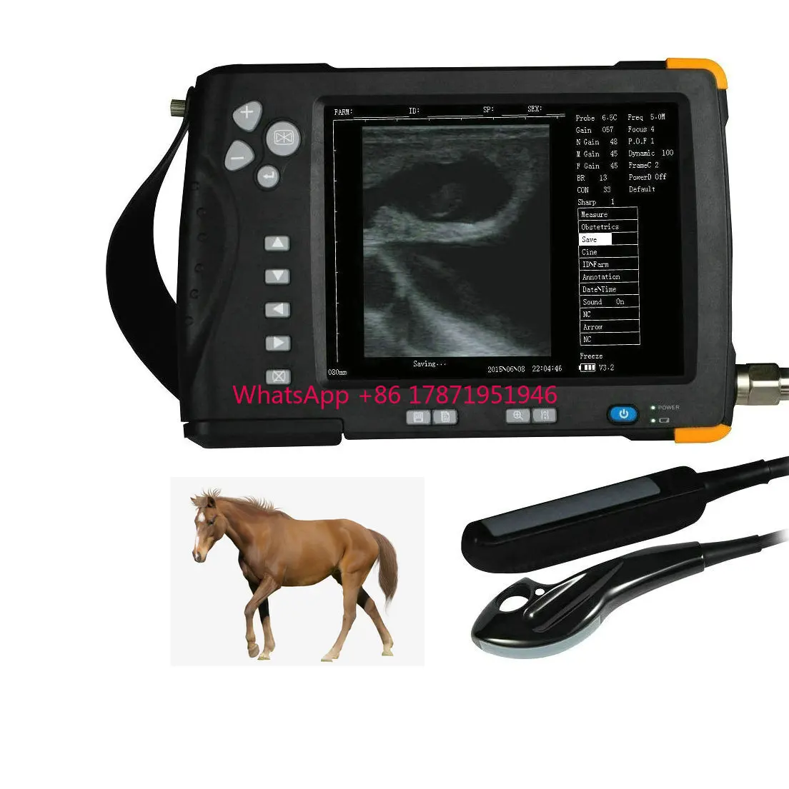 

Best-selling portable 7 inch waterproof veterinary ultrasound horse cow vet ultrasound scanner