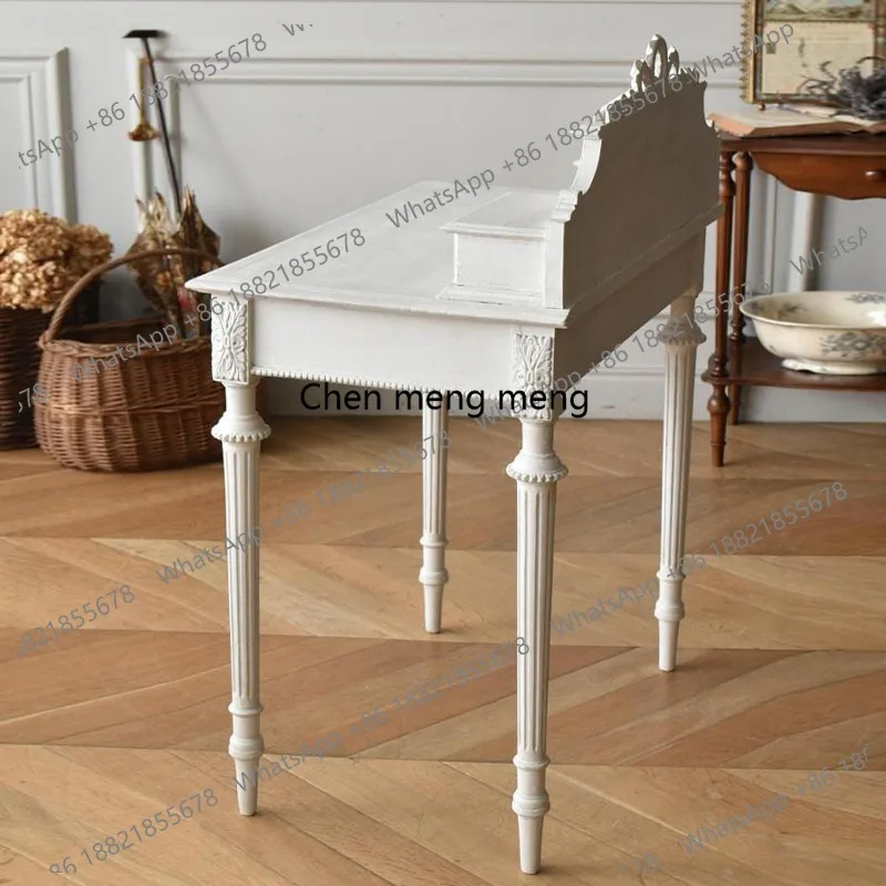 Solid wood dresser desk integrated computer, bedroom small engraving multi-function