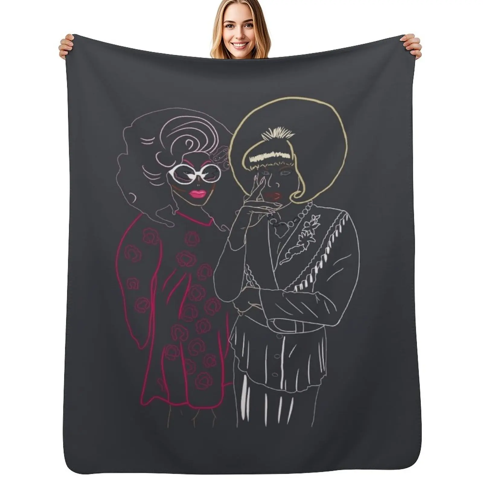 

Trixie And Katya Throw Blanket Bed Decorative Sofas Flannel Fabric Custom Blankets