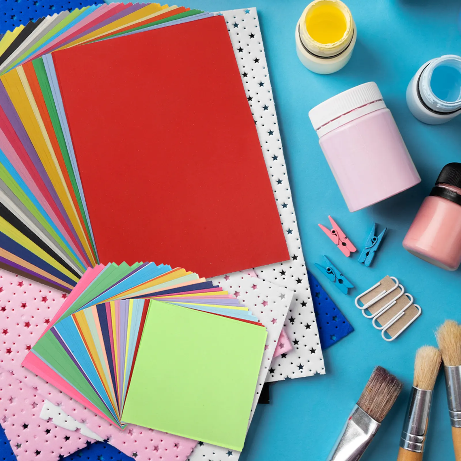 300Pcs Colorful Cardstock for DIY Paper Crafts Thick Origami Folding Paper Handcraft Scrapbooking Cardboard Sheets for Crafts