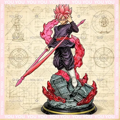 

Аниме-фигурка Dragon Ball Super Zamasu 26 см, светящаяся модель DBZ Rose Goku, коллекционная игрушка из ПВХ, украшение, подарок на день рождения