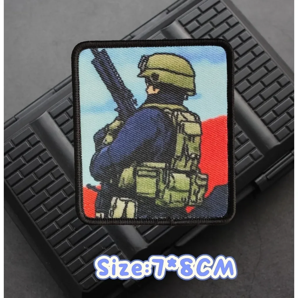 شارات طباعة شارة المعنويات الروسية ، محارب AK ، خطاف عسكري تكتيكي وحلقة ، سترة شارة ، ملصقات حقيبة ظهر ، انتفاضة