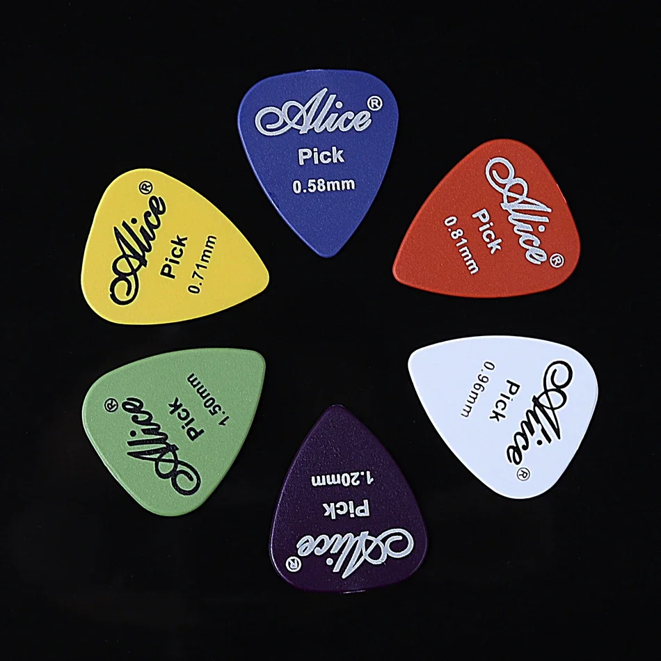 Alice AP-100Q 100pcs Acoustic Electric Guitar Picks Matte ABS Antiskid Plectrum 6 Thickness For Choose Wholesales