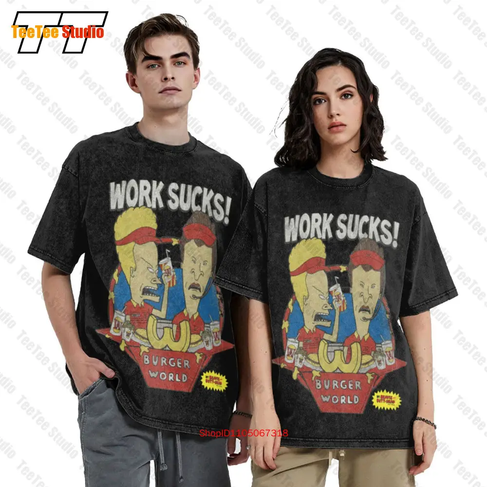 Bevis y Butthead trabajo chupa camiseta vintage LXAZ