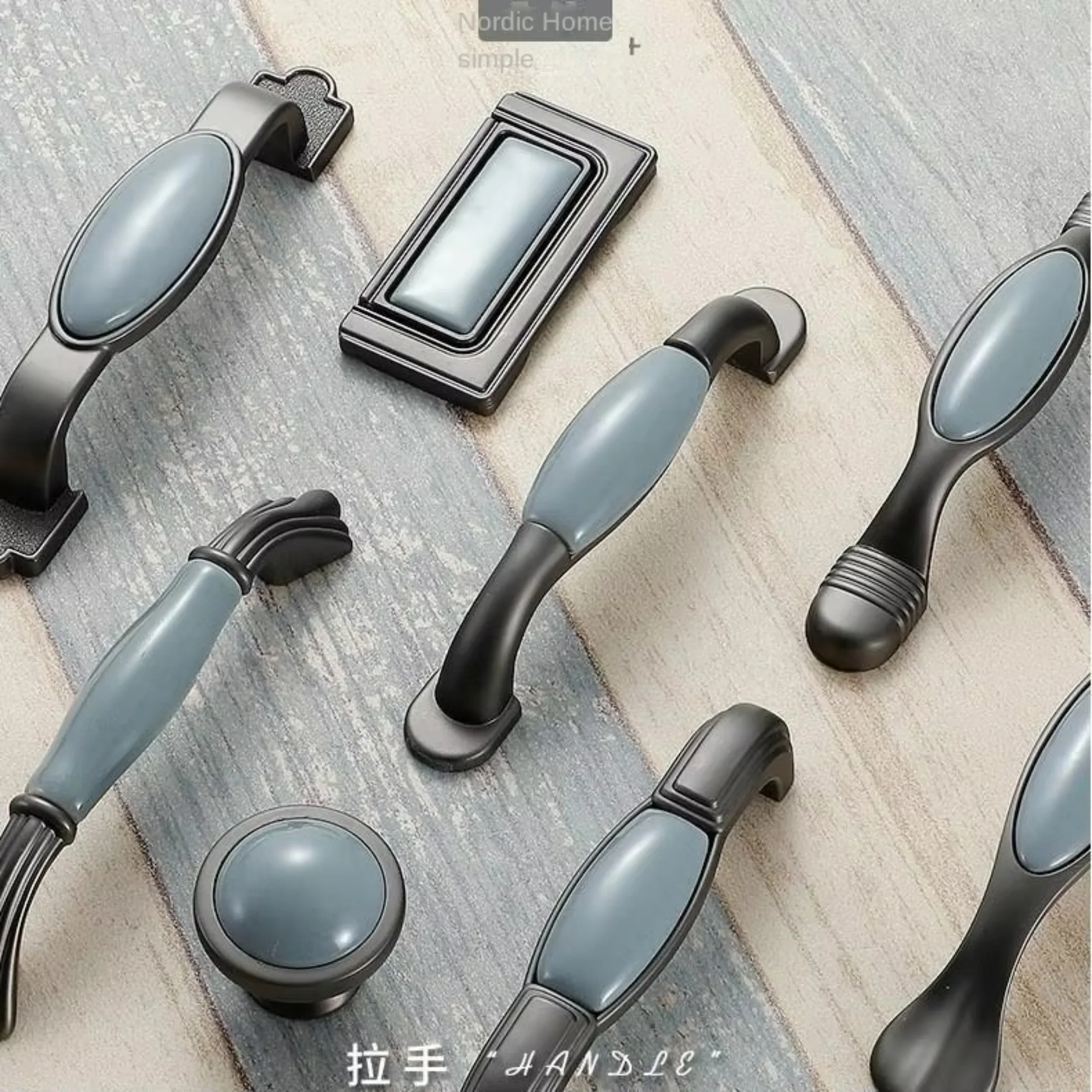 Nordic Cabinet Drawer Ceramic Pull Modern Minimalist American Wardrobe Door Handle European Furniture Grip