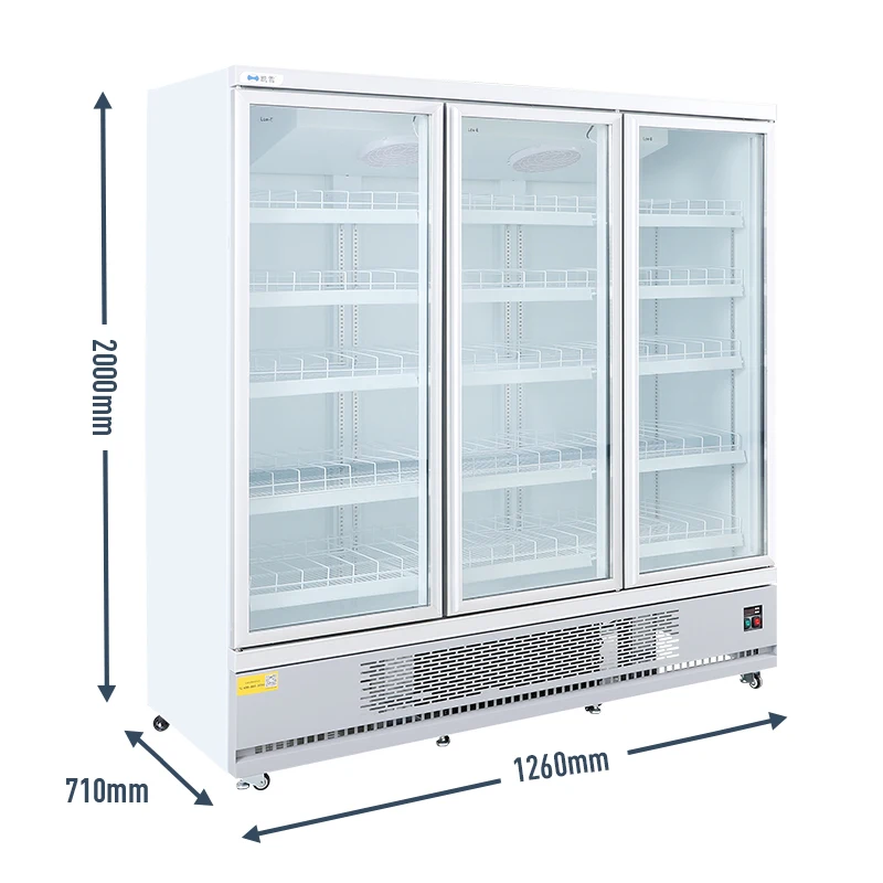 upright commercial refrigerator 2 doors commercial beverage cooler freezer for sale