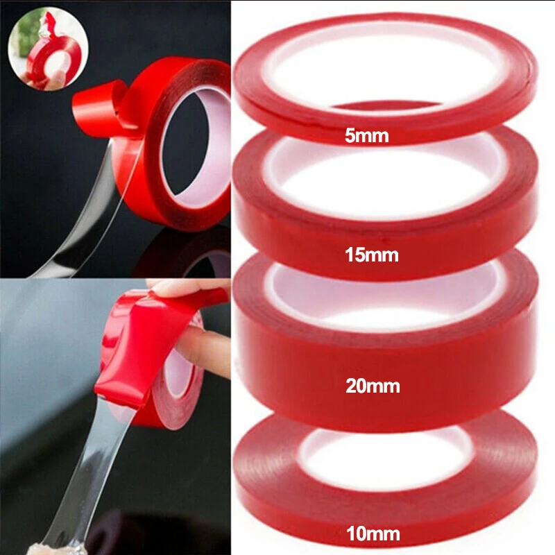 3 Meter Red Double Sided Strong Permanent Double-Sided Adhesive Glue Tape Super Sticky for Phone LCD Pannel Screen Car Repair