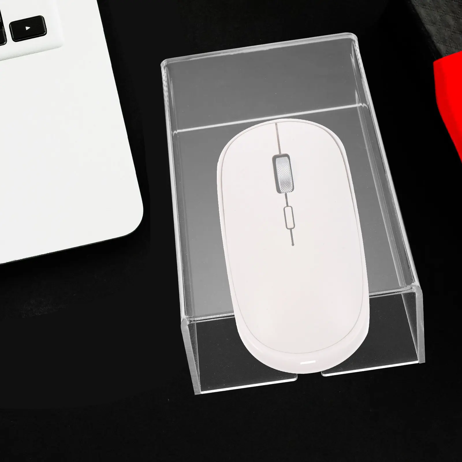 Clear Acrylic Mouse Protective Cover Anti Dust Anti Spill Clean Transparent Mouse Case for Computer Laptop Wireless