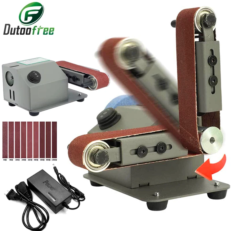 

110 В/220 В шлифовальная машина, электрическая ленточная шлифовальная машина, шлифовальная машина «сделай сам», полировщик 775/795, ленточная шлифовальная машина с двигателем, точилка для ножей с лентой 9 шт.