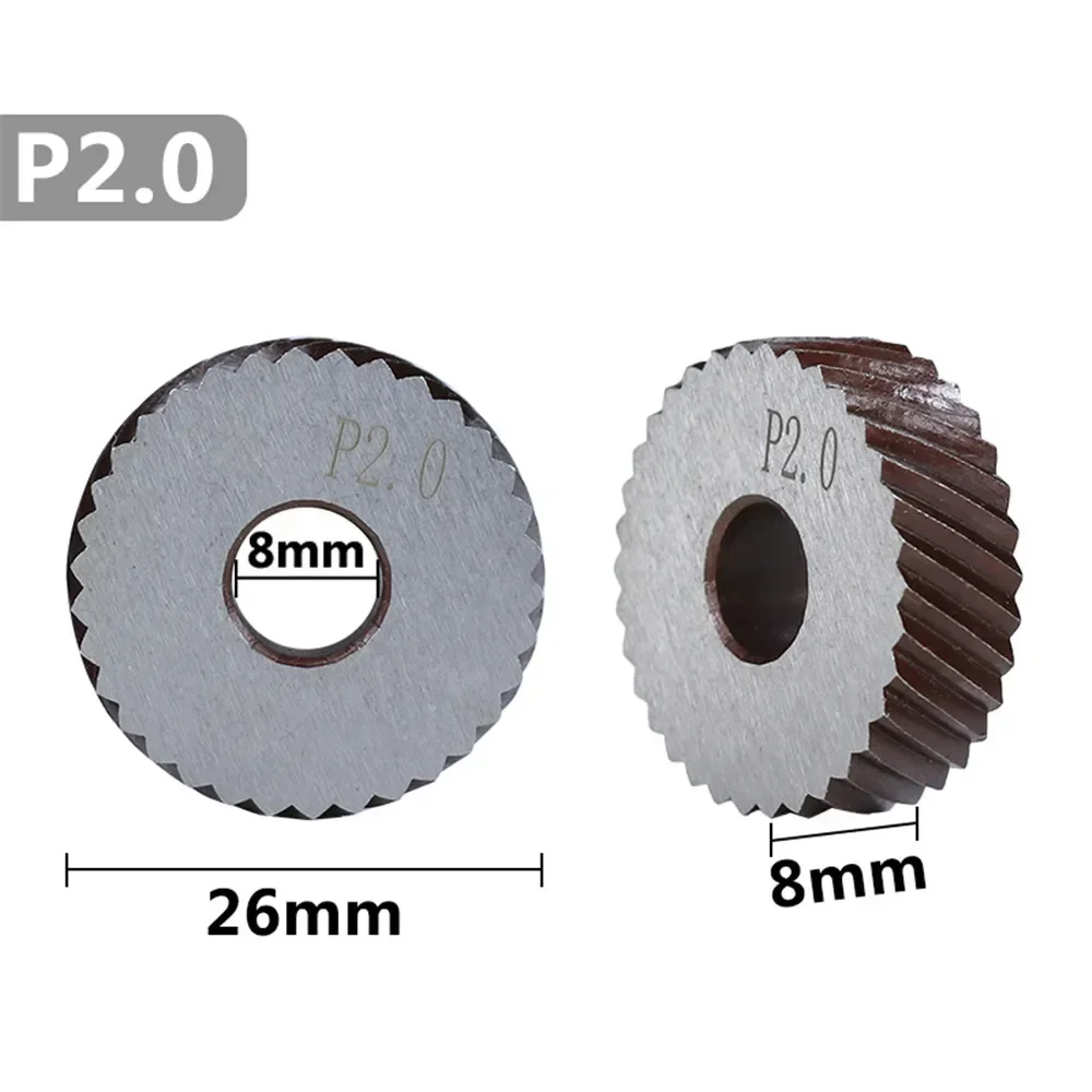 2 pcs 2.0mm metal lathe wheel knurling tools diagonal coarse