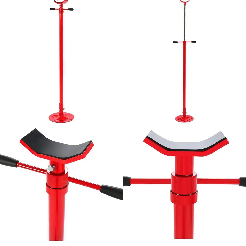 

3/4 Ton Capacity Jack Stand, 11.75 Base Diameter, 53.75-80.25 Lift Range, Wide Support, Powder Coated Steel, Red