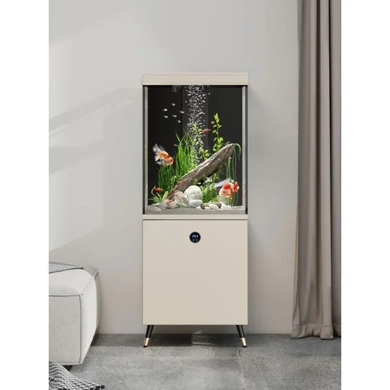 Square tank, small living room, office, fish tank, self-circulating ecological landscaping, bottom filter aquarium