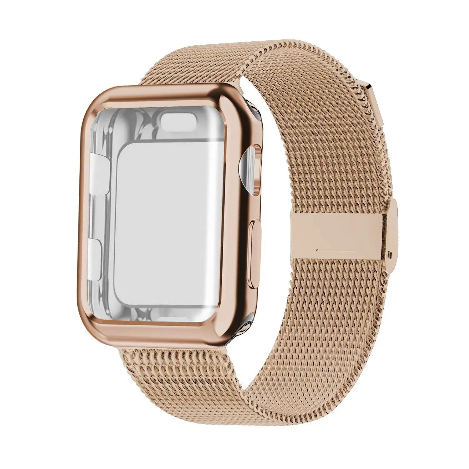 Case+Strap For Apple Watch band 45mm 41mm Mlianese Loop 42mm 38mm 44mm 40mm correa pulseira bracelet iwatch series 5 4 3 SE 6 7