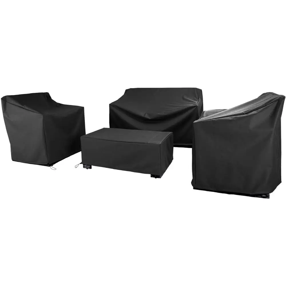 

Всепогодный комплект чехлов для садовой мебели из 4 предметов (черный)
