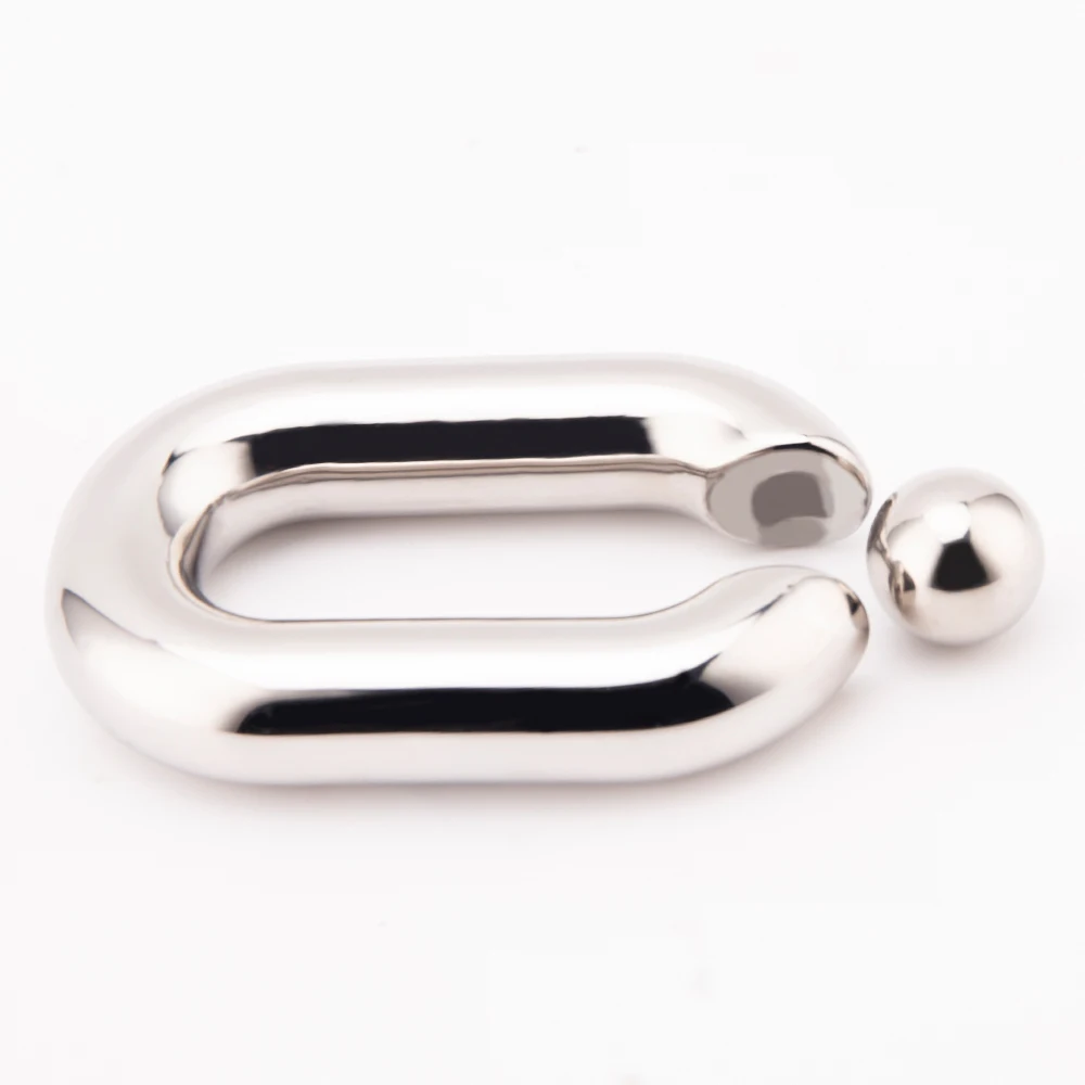 Stainless Steel Heavy Ball Stretcher Male Testicle Weight Scrotal Pendant Scrotum Stretching Trainer BDSM Adult Sex Toys For Men