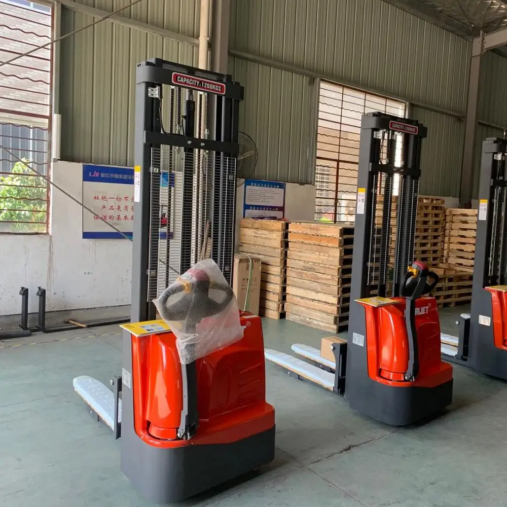 EVERLIFT ELES-12J /15J  Full Electric Pallet Jack  Fully Electric Stacker 1200KG/1500KG 1.6M-3.5M  Lift Heigh Smart Forklift