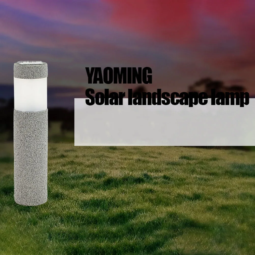 

Solar Rock Light Dark Grey Cylindrical Design For Garden Lawn Yard Pathway Courtyard Park Outdoor Lighting Tool