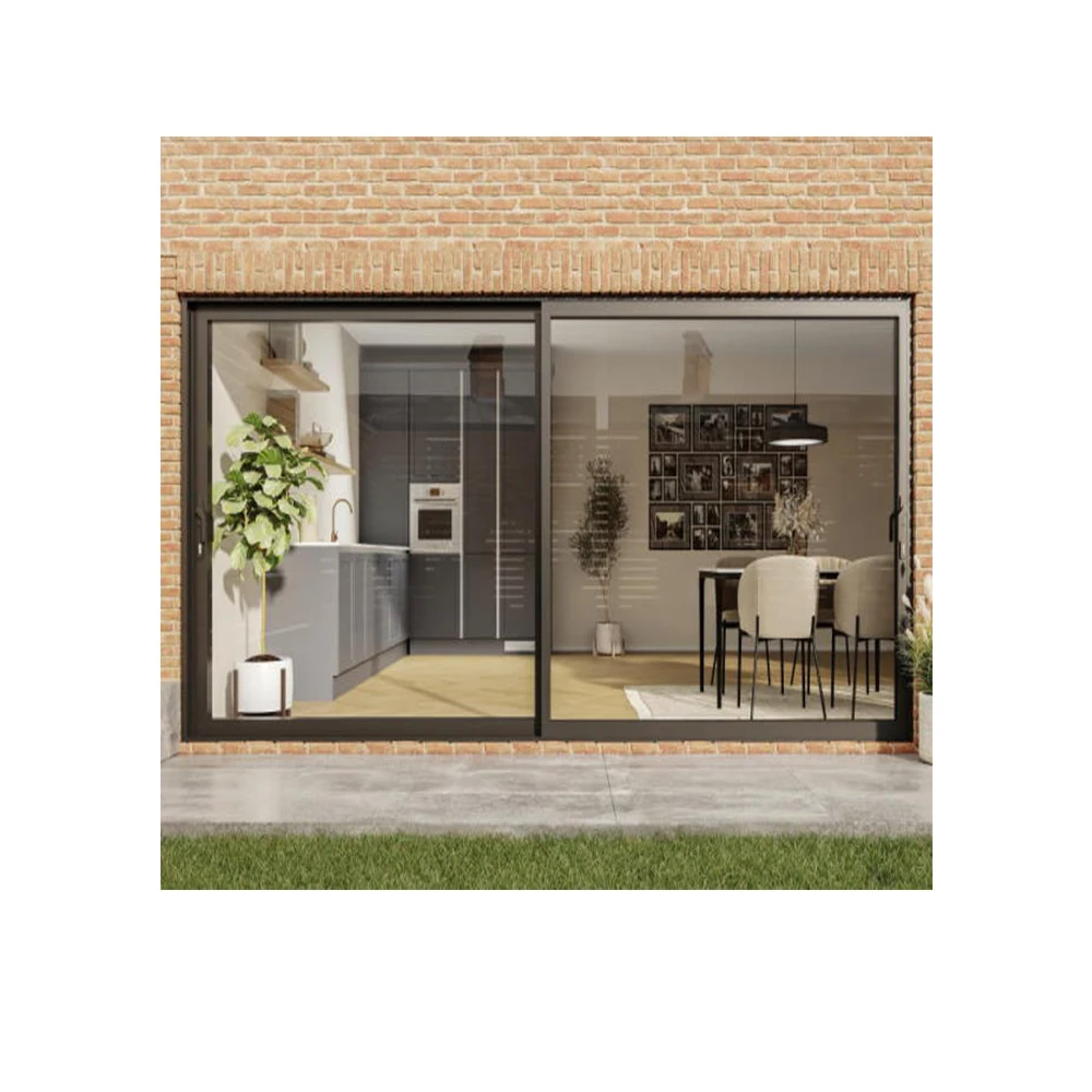 APRO Modern Custom Cheap And Durable Sliding Patio Door Glass Sliding Doors Frame-less Aluminum Sliding Doors