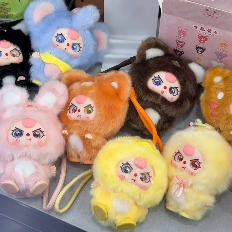 

New Baby Three Mini Hug Series Viny Face Blind Box Plush Pendant Cute Animal Image With Heterochromic Eyes Birthday Gift