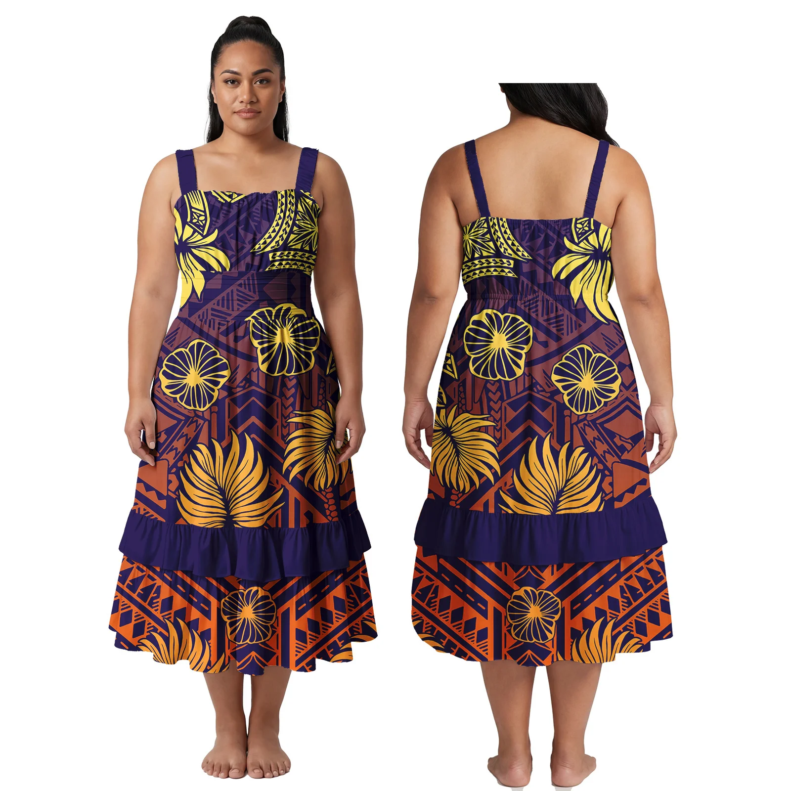 

Asia & Pacific Islands Custom Fashion Casual Lady Clothing Samoan Elegant Oversize Women Wear Aloha Dresses Ladies Polynesian