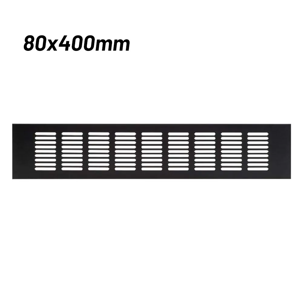 Rejilla de ventilación Rectangular de aluminio, rejilla de ventilación transpirable, cubierta de escape, 80mm