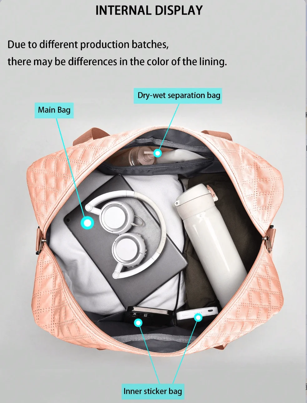 Однотонная дорожная спортивная сумка унисекс — многофункциональное отделение для обуви, легкий подарок большой вместимости